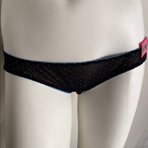 Van Mar black and blue polka dot low rise nylon panty